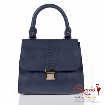 Designer inspired Faux Leather Handbag w/ Reptile Skin Like Patten